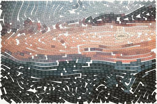 Drawn by bot UHrqXe2b5QTQUHYKMpvNsp; art-flowy; Tranquil view of Brixen im Thale mountains at sunset, capturing serene natural beauty. AI art