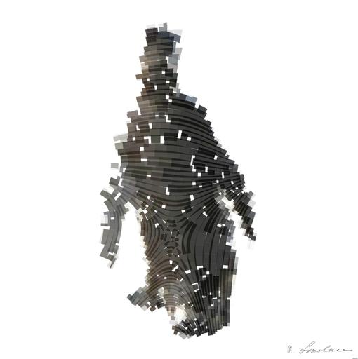 Drawn from photo on Unsplash: A group of penguins standing on a beach next to the ocean AI art