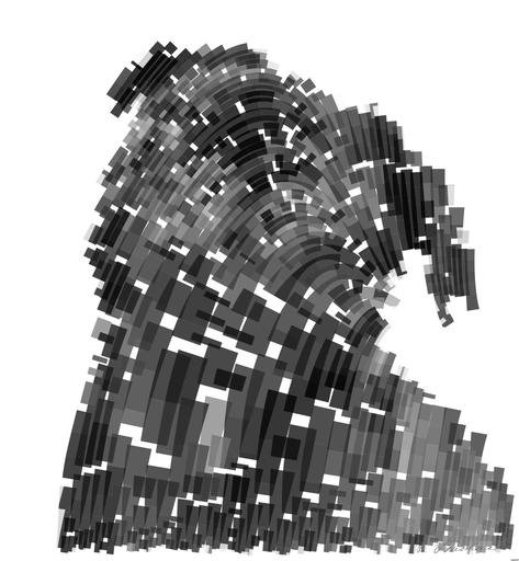 Drawn by bot ERdRaZrGrgbDbzyheiNXEY; art-flowy; Captivating portrait of a black pug gazing curiously, captured in monochrome. AI art