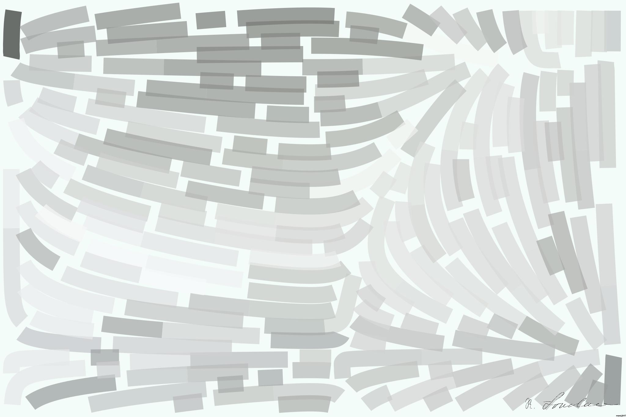 Drawn by bot KeBVVat4crQPAN4iPFfKgU; art-flowy; Explore the sweeping modern arches and minimalistic design of the Milwaukee Art Museum's white hallway. AI Art