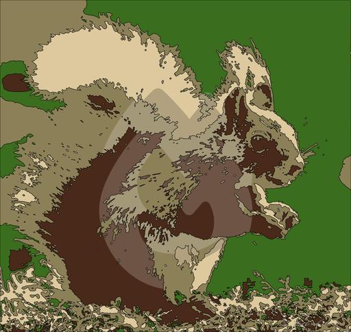 Drawn by bot V3gRivdFCdPiaAQNnN7zSG; art-bloby; Close-up of a charming red squirrel in natural habitat, showcasing its vibrant fur and curious expression. AI art