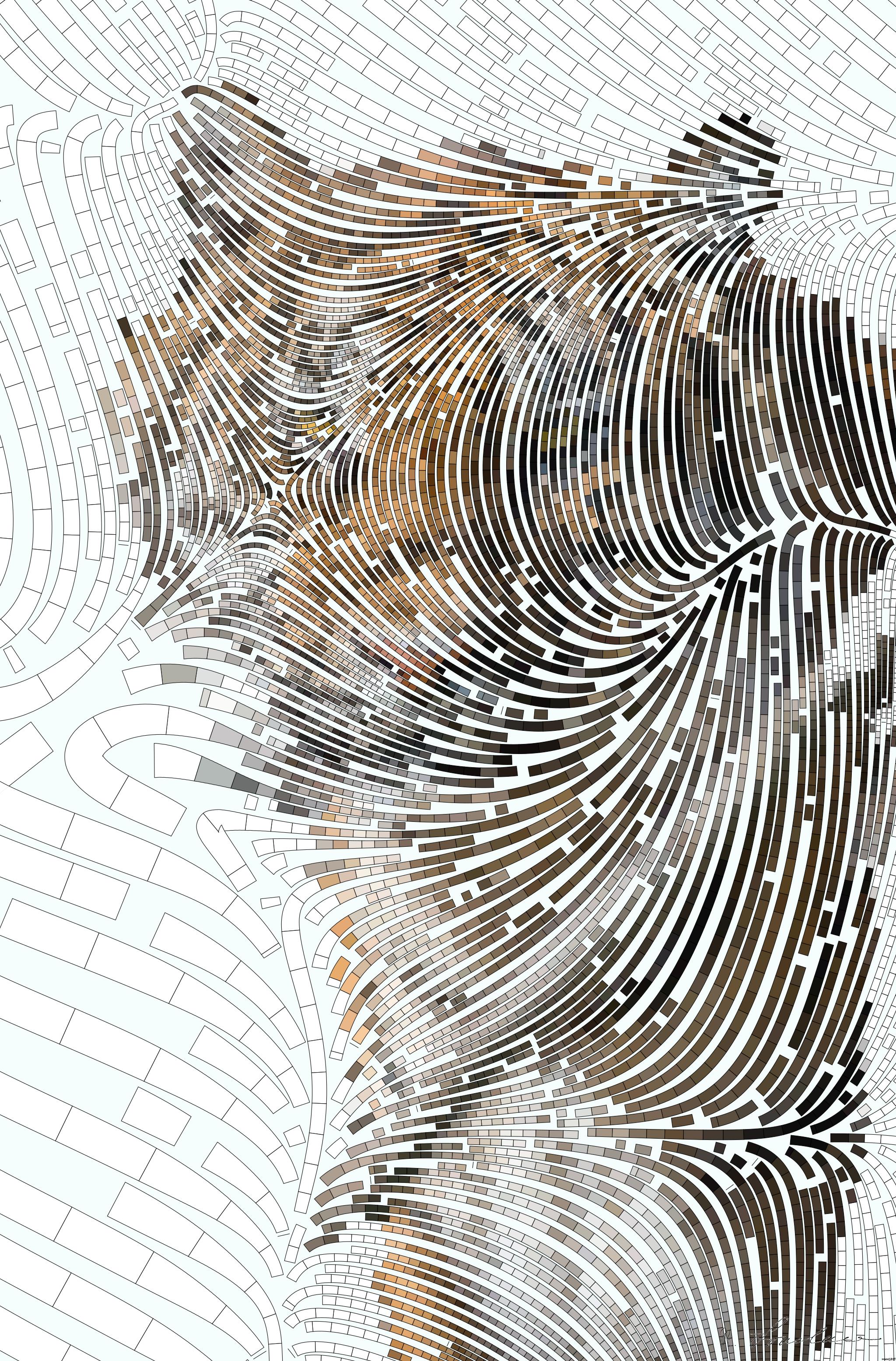 Drawn from photo on Pexels: Close-up portrait of a Bengal tiger showcasing its fierce and majestic presence. AI Art