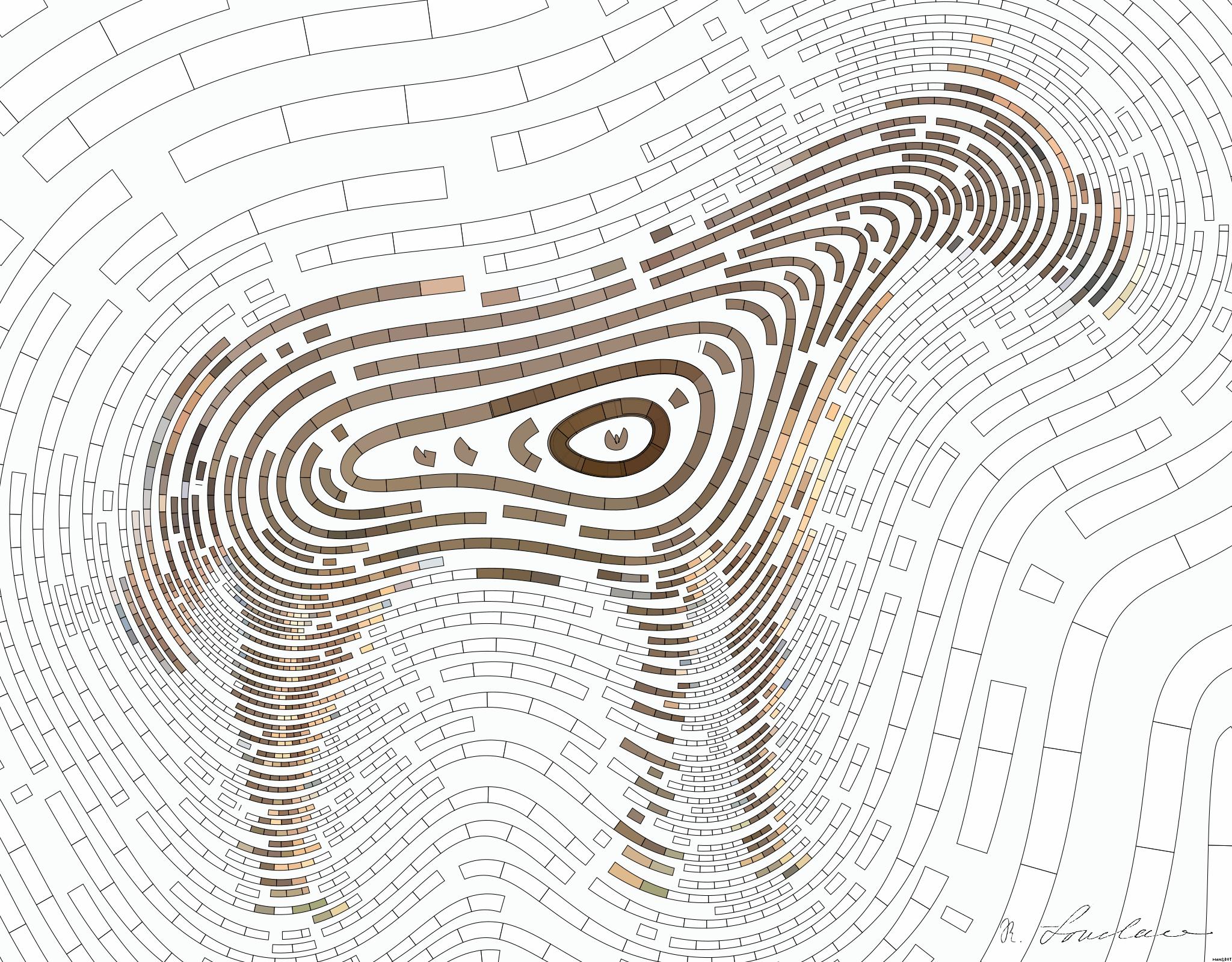 Drawn by bot AXvjv3Xk7UUNRmgCMRKZf7; art-flowy; A beautiful brown horse stands in a lush grassy field with mountains in the background. AI Art