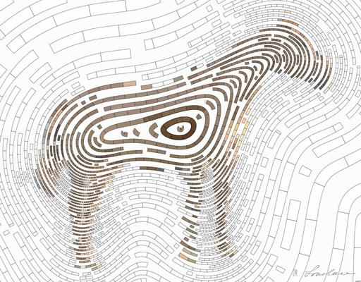 Drawn by bot AXvjv3Xk7UUNRmgCMRKZf7; art-flowy; A beautiful brown horse stands in a lush grassy field with mountains in the background. AI art
