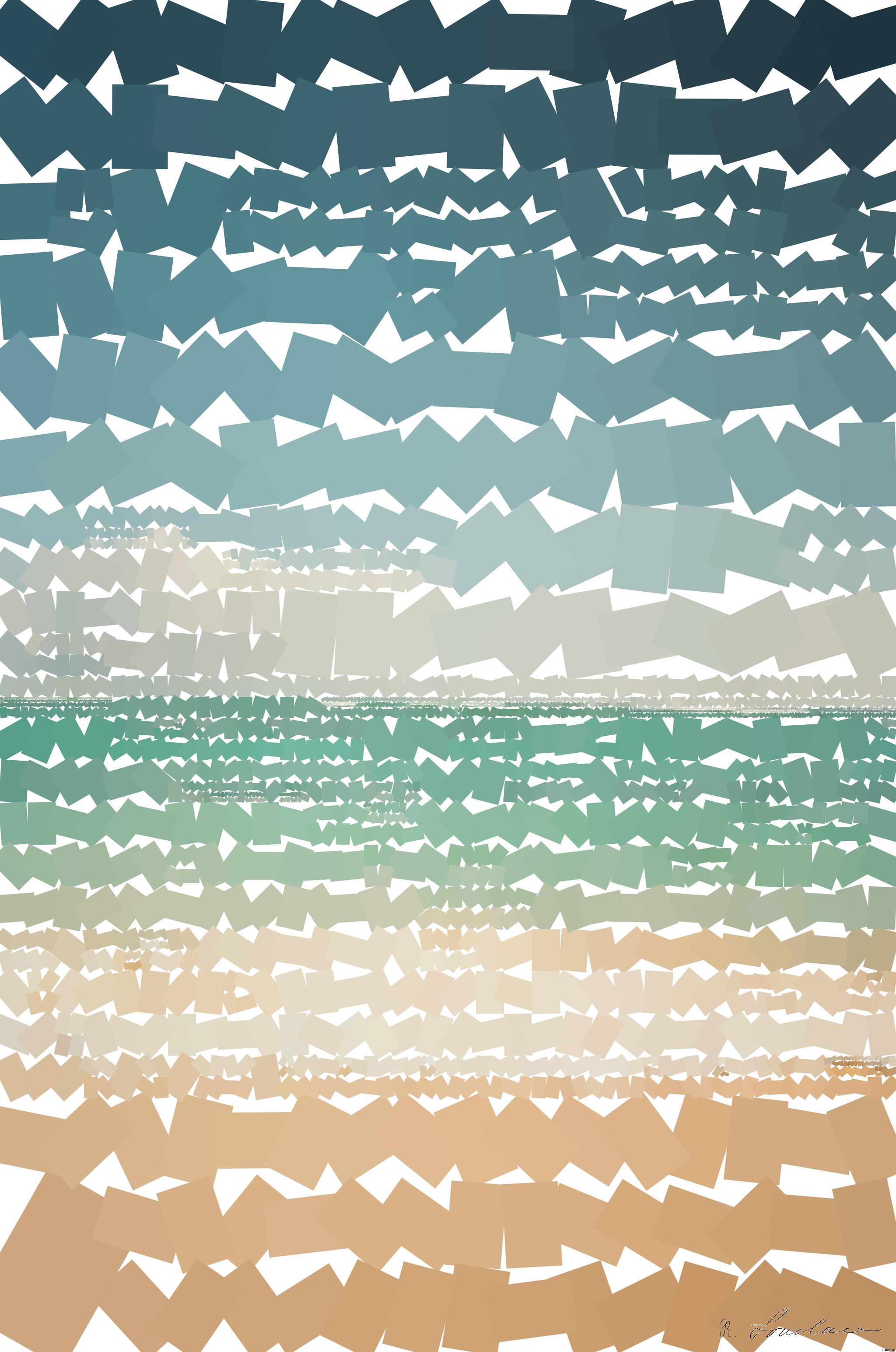 Drawn by bot Jh7eTLpwfMqW7p6Ubd35rM; art-quadrangle; a view of the ocean from a sandy beach AI Art