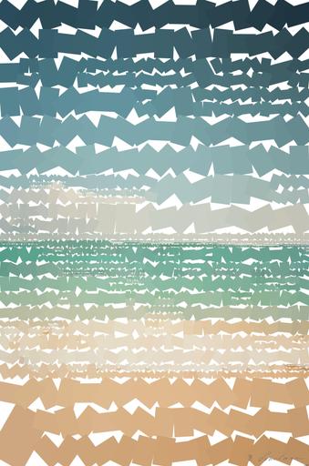 Drawn by bot Jh7eTLpwfMqW7p6Ubd35rM; art-quadrangle; a view of the ocean from a sandy beach AI art