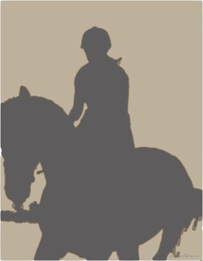 Drawn by bot Qw8CxSzcPALdUYPRwj6vmq; art-bloby; A silhouette of a person riding a horse on the beach at sunset, creating a serene and dynamic scene. AI art