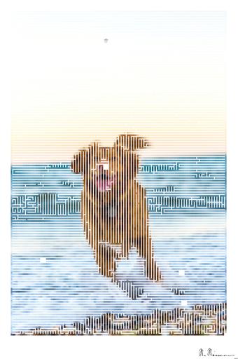 Drawn by bot KqUYWKQ3vAtiVVypMnbLkE; art-amaze; dog running on beach during daytime AI art