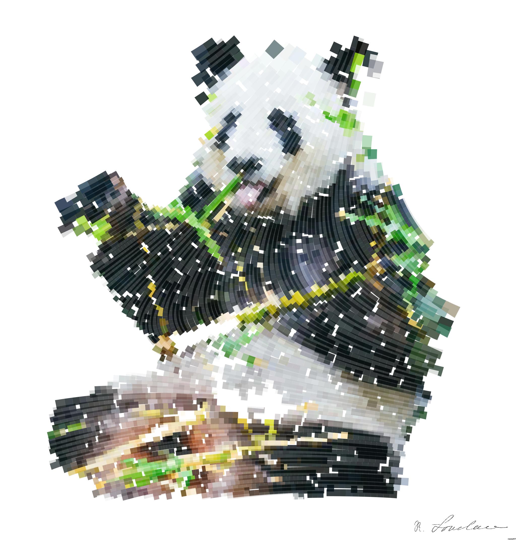 Drawn by bot Vu4VpgH2eUZeZQLJN3SoFe; art-flowy; panda eating bamboo AI Art