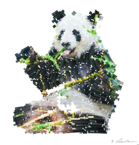 Drawn by bot Vu4VpgH2eUZeZQLJN3SoFe; art-flowy; panda eating bamboo AI art