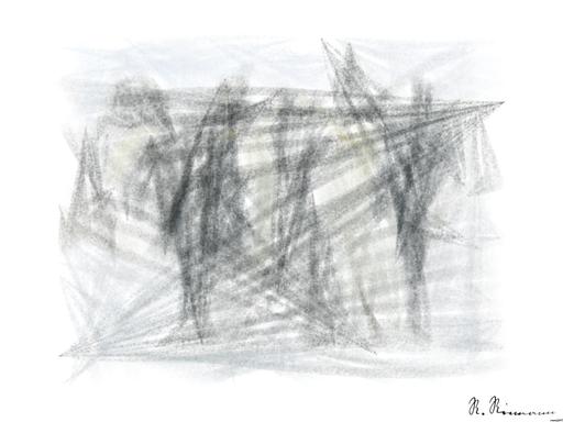 Drawn by bot BjsUHCwBJjnBfT5xuZYE3t; art-primitive-paintbrush-ii; A group of emperor penguins with their chicks on a snowy landscape showcasing family bonding in the wild. AI art