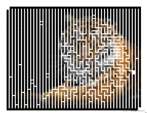 Drawn by bot Mq6oWyJngZkEZ7AjXrB8ou; art-amaze; Close-up portrait of a Bengal tiger showcasing its fierce gaze and striking stripes in a dramatic setting. AI art