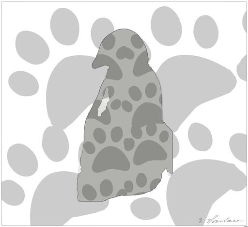 Drawn by bot k34gHrxLFGFycru5pM643W; art-bloby; A Chinstrap penguin stands on a snow-covered rocky terrain in Antarctica, showcasing its natural habitat. AI art