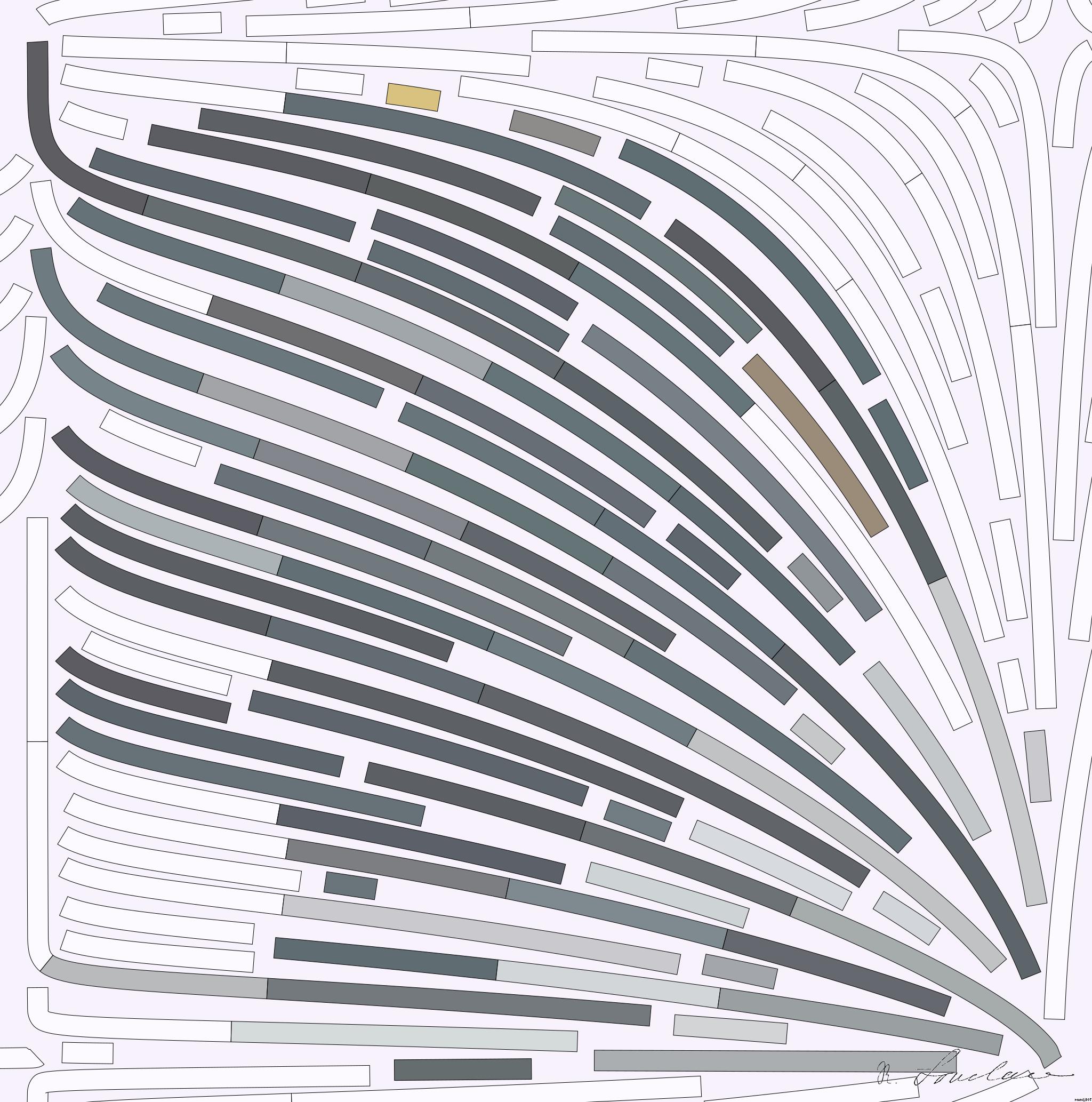 Drawn by bot ApZycd9SEYRGavZogXmuup; art-flowy; black pug with gray knit scarf AI Art