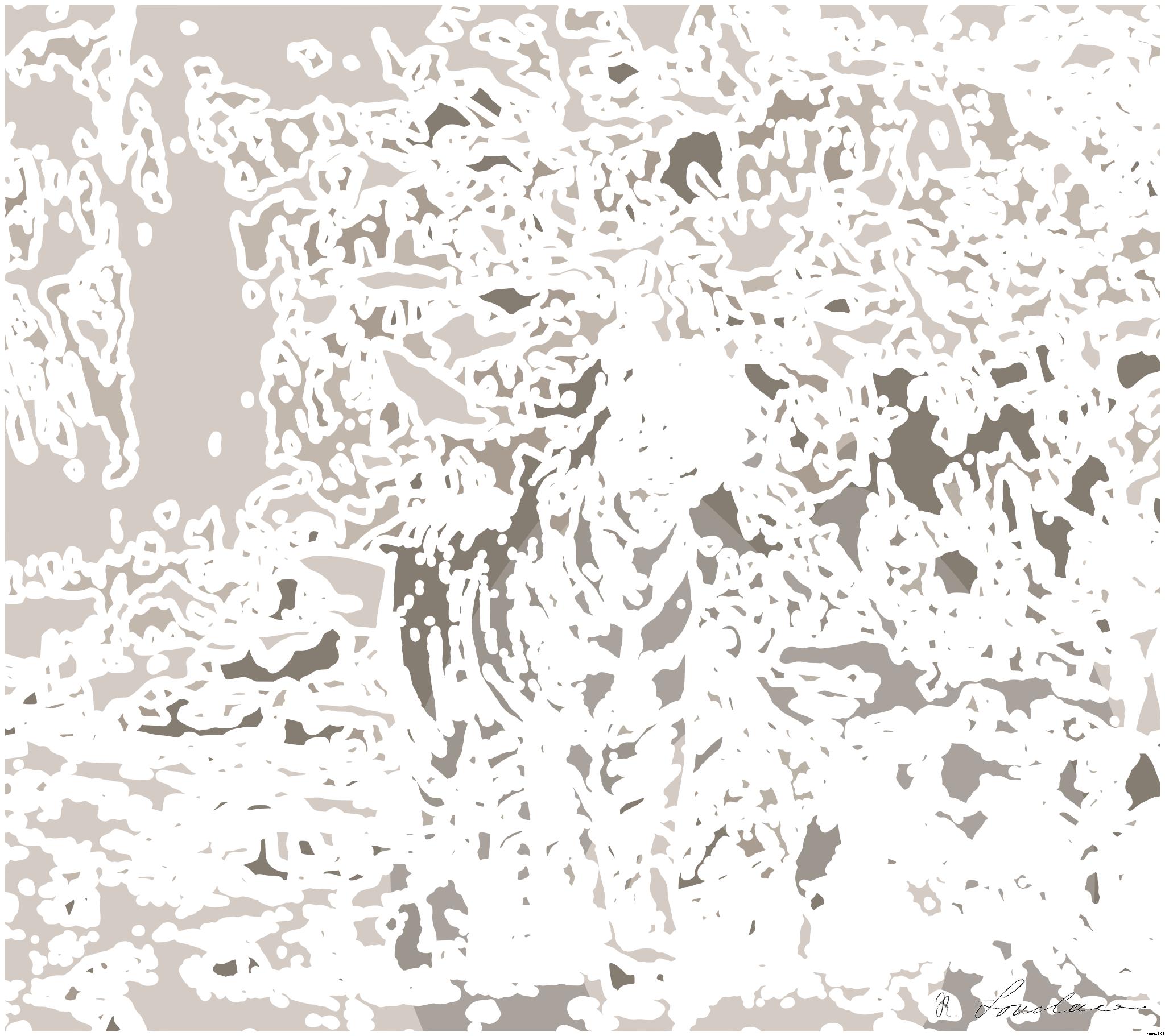 Drawn by bot eYhTPwchBN9ksBUTKGvCeu; art-bloby; two orange-and-white tigers on ground AI Art