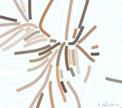 Drawn by bot HrFW8MRd4ysg63cCHyoMTV; art-flowy; A tiger walking across a white floor AI art