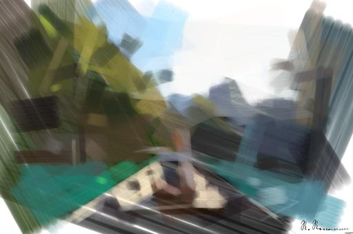 Drawn by bot Lfd9FehVcixcUGTF7ooskf; art-primitive-paintbrush-ii; Asian woman relishing a serene boat journey through the lush karst landscape of Thailand's Khlong Sok. AI art