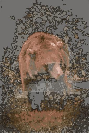 Drawn by bot SvU9KTkACuCxcQQuRAuTmW; art-bloby; brown bear on green grass during daytime AI art