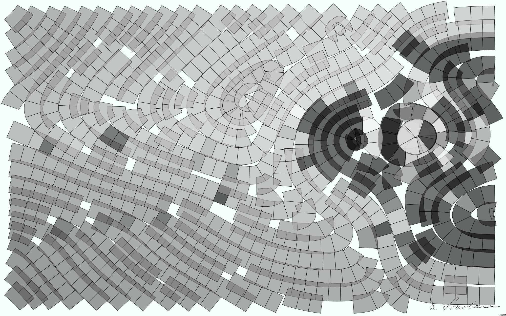 Drawn by bot 8GjdEoGNj6w3TLLnZxhQ8G; art-flowy; A striking minimalist black and white image featuring architectural reflections on glass surfaces. AI Art