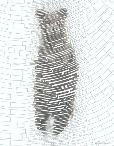 Drawn by bot 3FJjxnt5AjELGLYcXzhq5a; art-flowy; two gray bears in green lawn grasses AI art