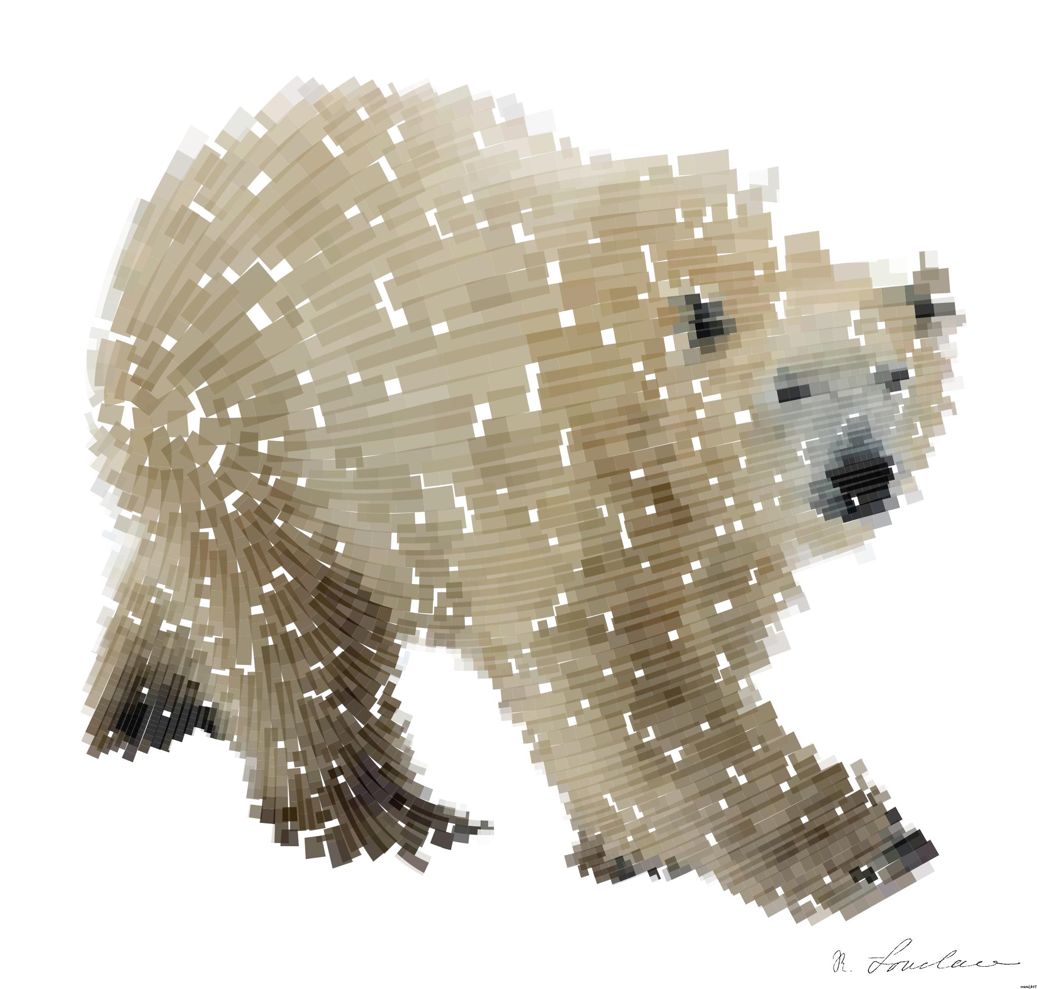 Drawn by bot J9vnjtJqbMDMhaZfSFSLYb; art-flowy; polar bear AI Art