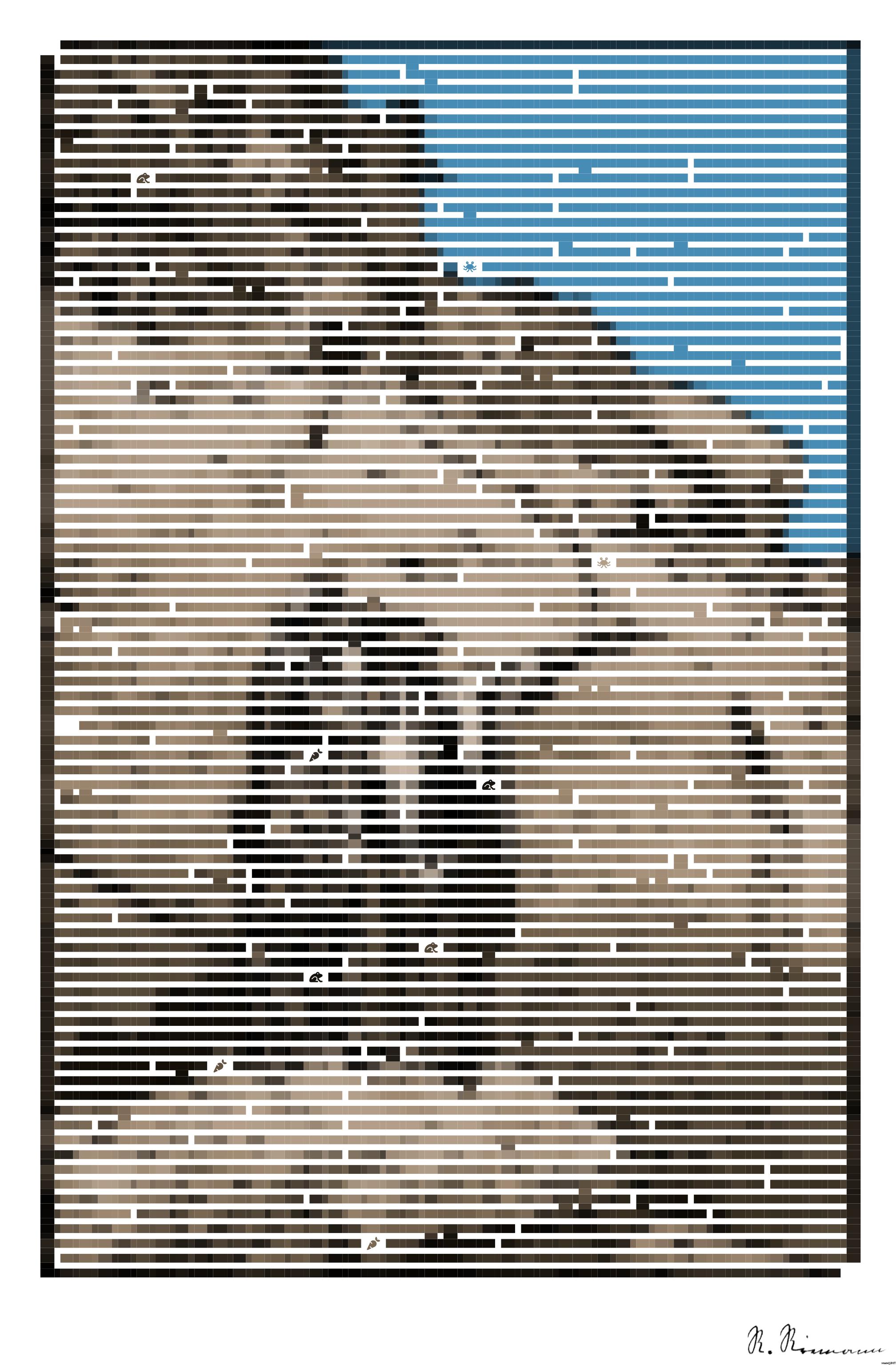 Drawn by bot 4qThGqkx7ksuVUL9Zfzon7; art-amaze; a group of men standing on top of a rock next to a body of water AI Art