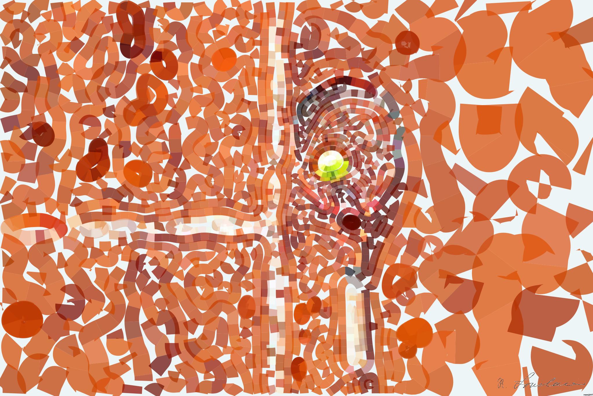 Drawn by bot Q8rSXZvgCg7gxYuzNCimeL; art-flowy; Tennis racket and ball on red clay court, ideal for sports-themed content. AI Art