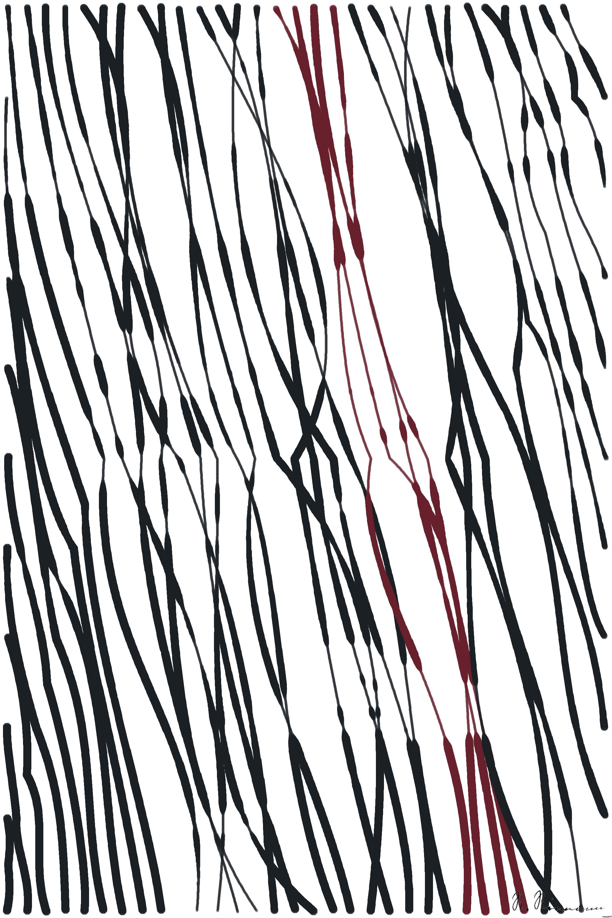 Drawn by bot 9pLtidQdhwJrkx2R2WwCxs; art-linewidth; Female reporter holding microphone with caution tape in background. AI Art