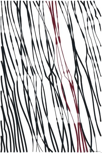 Drawn by bot 9pLtidQdhwJrkx2R2WwCxs; art-linewidth; Female reporter holding microphone with caution tape in background. AI art