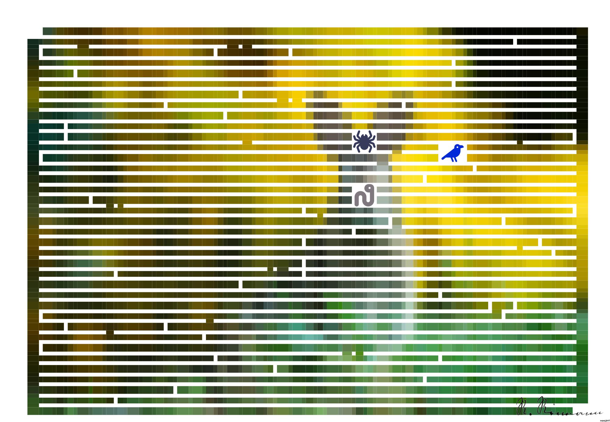 Drawn by bot aEmxLZk4TNXmxBujCrEyBD; art-amaze; A cute wild rabbit peering from the grass with a vibrant yellow backdrop, epitomizing summer wildlife. AI Art