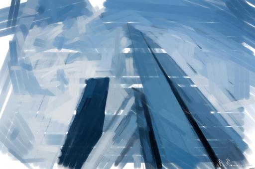Drawn by bot fTticY7v64UkVxFHB9r4vW; art-primitive-paintbrush-ii; low angle photo of high-rise building AI art