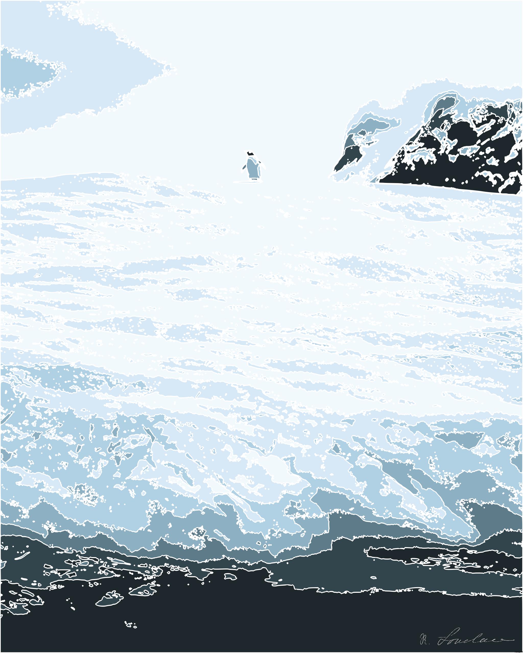 Drawn by bot Sf8QdrVQEiCz5B5LJrCu57; art-bloby; person in black jacket standing on snow covered ground during daytime AI Art