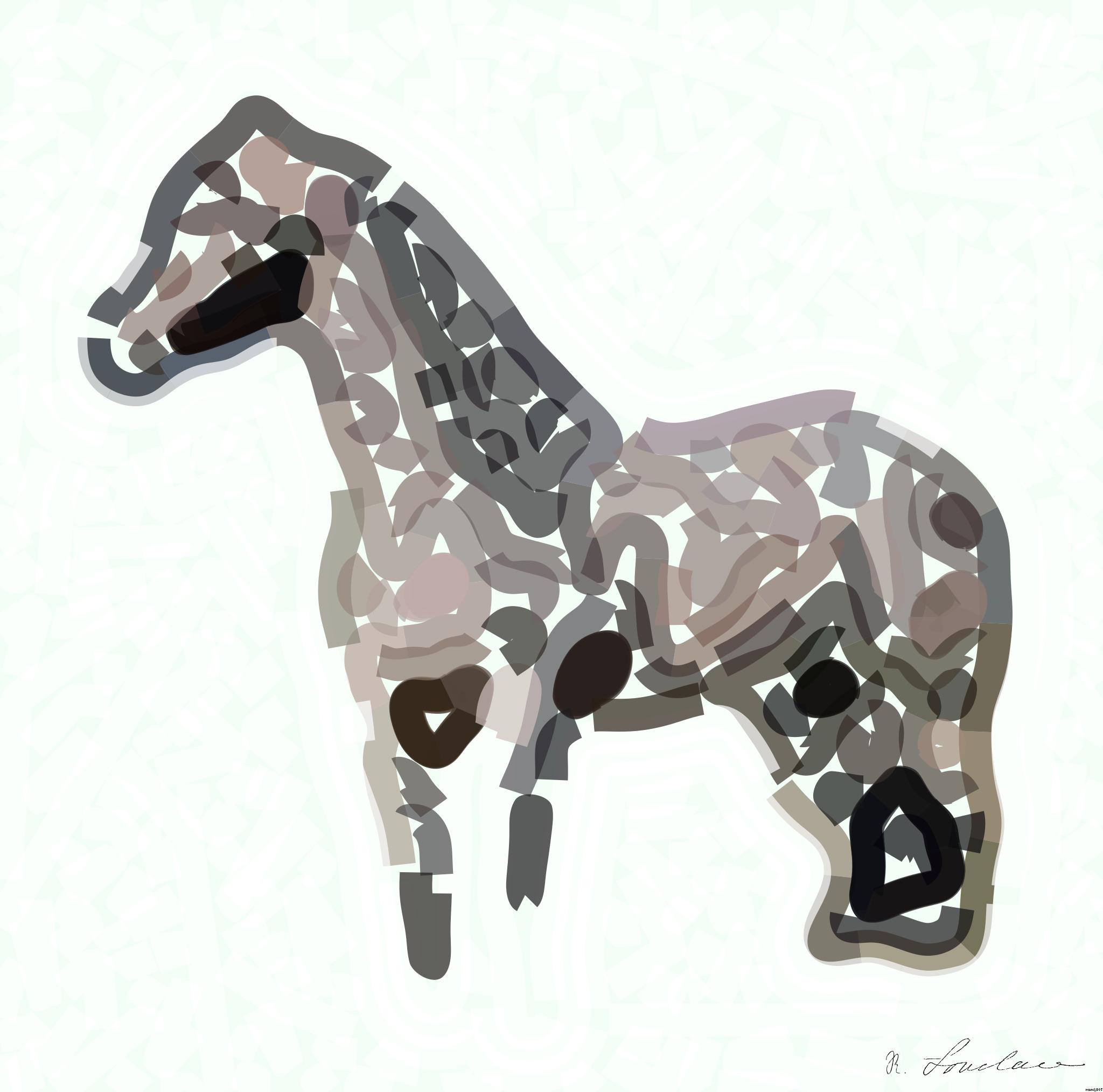 Drawn by bot 5tyayYrxr7iNmupTaXb5NJ; art-flowy; brown horse on brown grass field during daytime AI Art