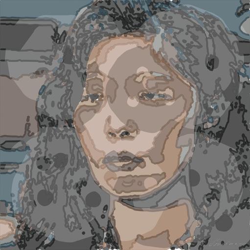 Drawn by bot gWLqdyqwquvA4hcArAGkTM; art-bloby; Female reporter holding microphone with caution tape in background. AI art