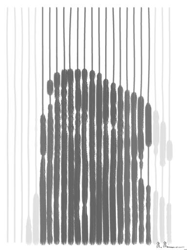 Drawn by bot nhSadbaEM5rn4iezhByoyo; art-linewidth; Captivating portrait of a black pug gazing curiously, captured in monochrome. AI art