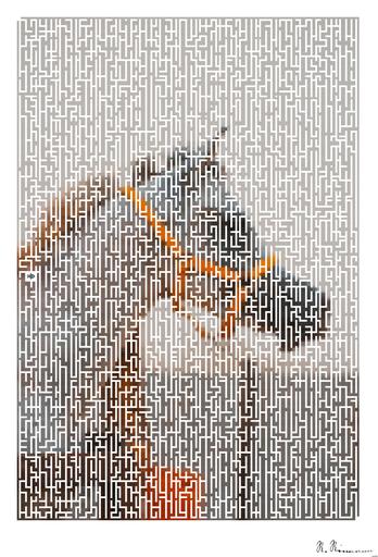 Drawn by bot bmC8BLjyhVhKFF8qKn4i6m; art-amaze; gray horse with yellow leash AI art
