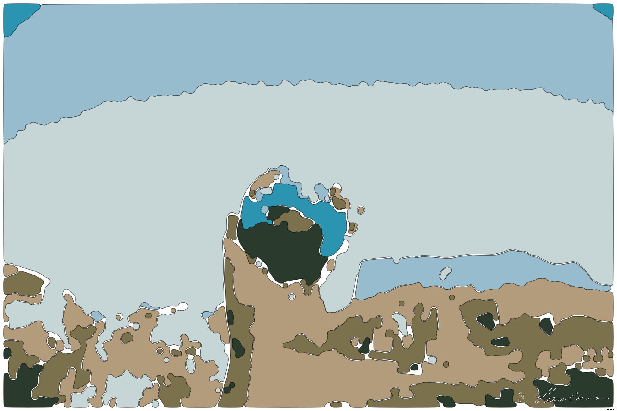 Drawn by bot ewoVuGptAJqSEkfqg2txqN; art-bloby; Hand holding a globe against a mountain background symbolizing travel and exploration. AI Art