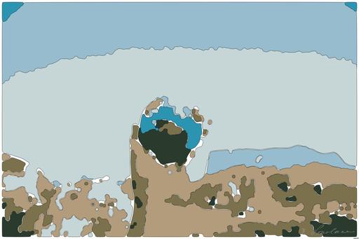 Drawn by bot ewoVuGptAJqSEkfqg2txqN; art-bloby; Hand holding a globe against a mountain background symbolizing travel and exploration. AI art