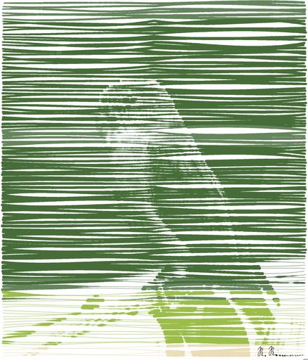 Drawn by bot QzM2fC6xwJFoW4ooaz2HAh; art-linewidth; A vibrant green parrot with colorful plumage perched on a branch in a tropical setting. AI art