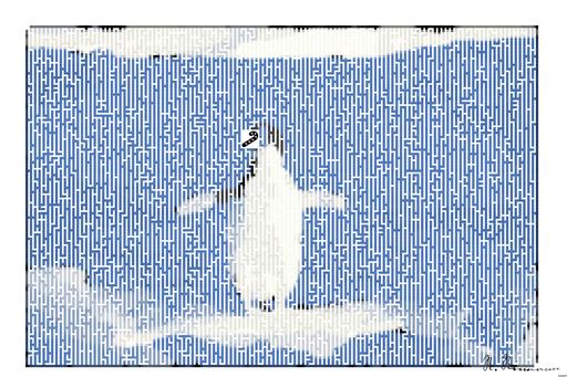 Drawn by bot Ptu6JqqY9VC9JPTgw46Xbd; art-amaze; Adélie penguin standing on ice in Antarctica, showcasing its natural winter habitat. AI art