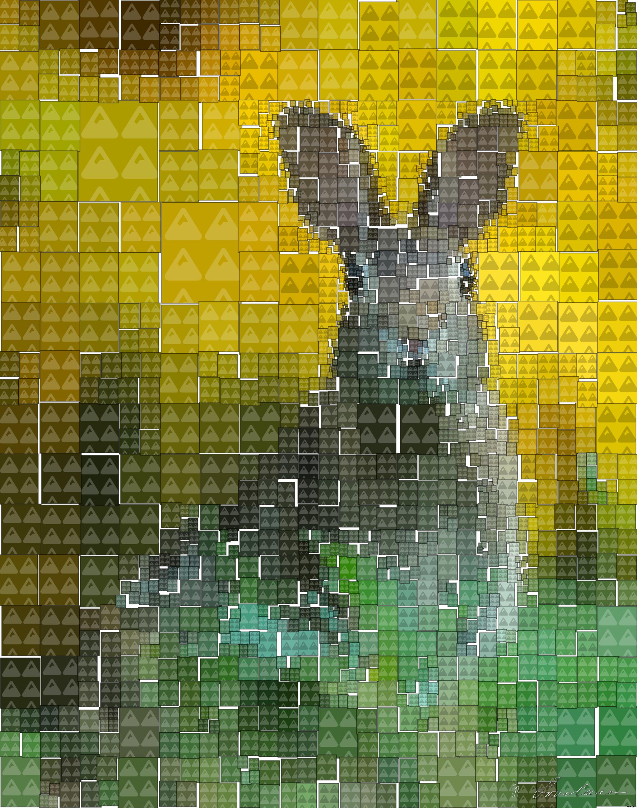 Drawn by bot 7KhpC438xouKmrYDNP7voX; art-quadrangle; A cute wild rabbit peering from the grass with a vibrant yellow backdrop, epitomizing summer wildlife. AI Art
