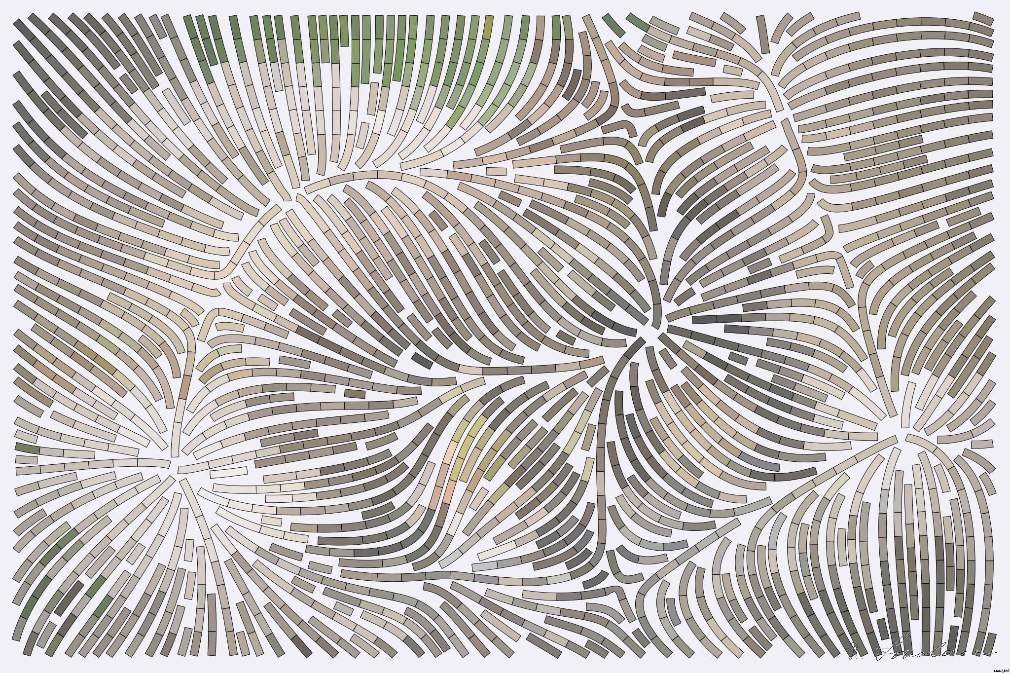 Drawn by bot 4mTYjQbAKodT3RwPBqgiRq; art-flowy; Two playful brown bear cubs interacting on a natural rock in a forest setting. AI Art