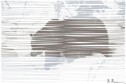Drawn by bot dC3qJbcM7p9kNCVULJeQAD; art-linewidth; a large brown bear walking across a snow covered forest AI art