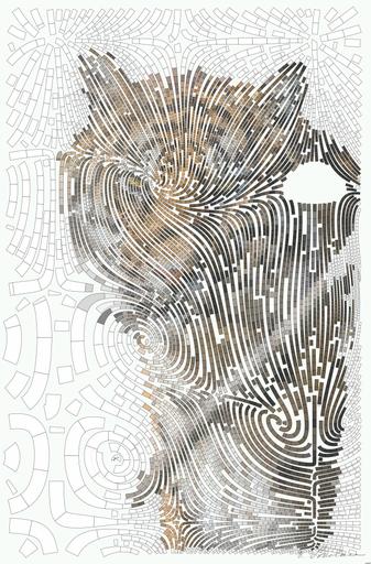 Drawn from photo on Pexels: Close-up portrait of a Bengal tiger showcasing its fierce and majestic presence. AI art