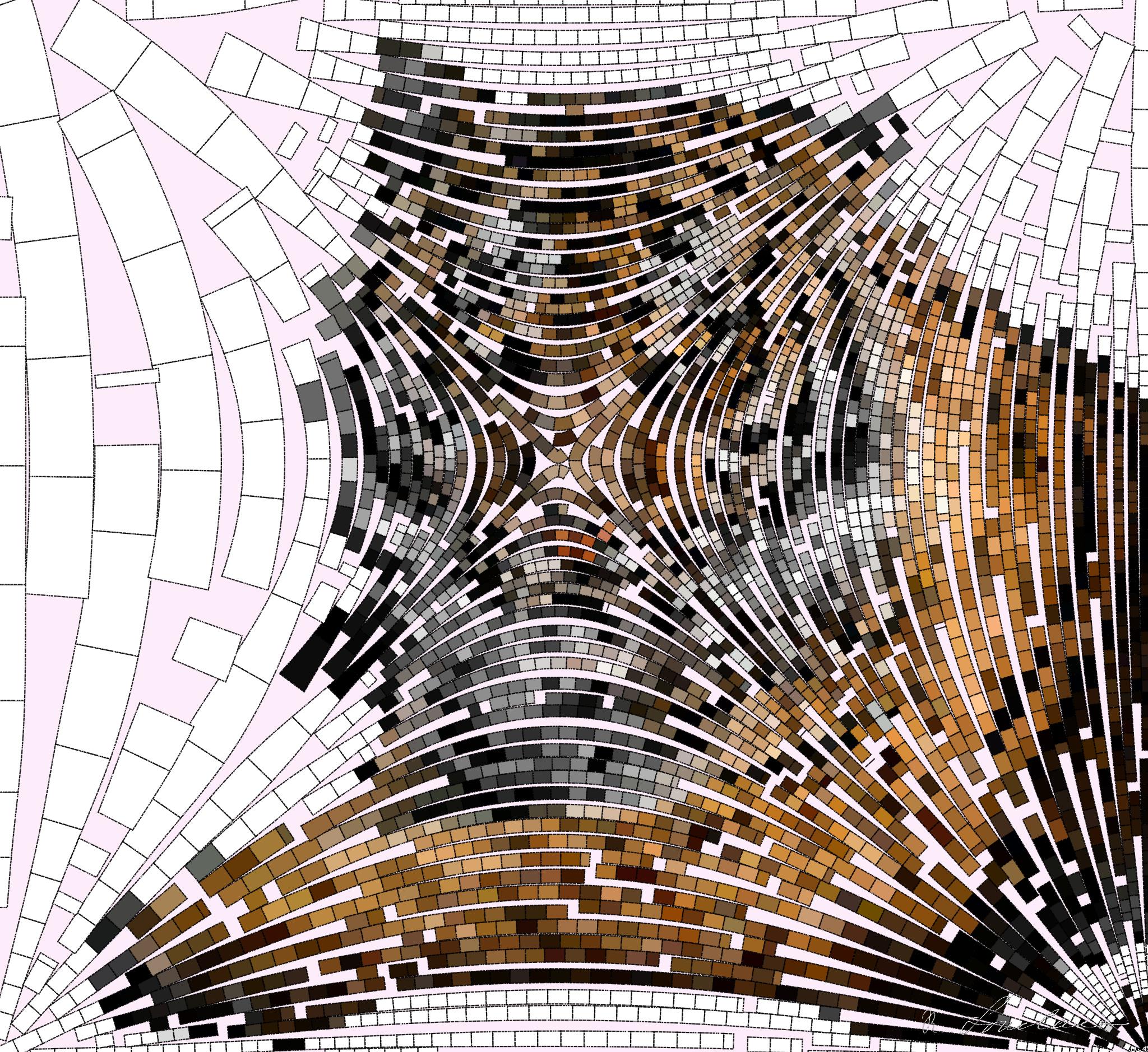 Drawn by bot gfqNsEqj2D2peZCi5eK2LF; art-flowy; Close-up portrait of a Bengal tiger showcasing its fierce gaze and striking stripes in a dramatic setting. AI Art