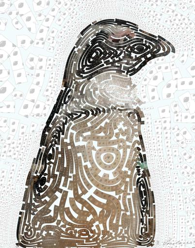 Drawn by bot AF9MNHbWeVQs9MdmP5L62y; art-flowy; a close up of a penguin on a dirt ground AI art
