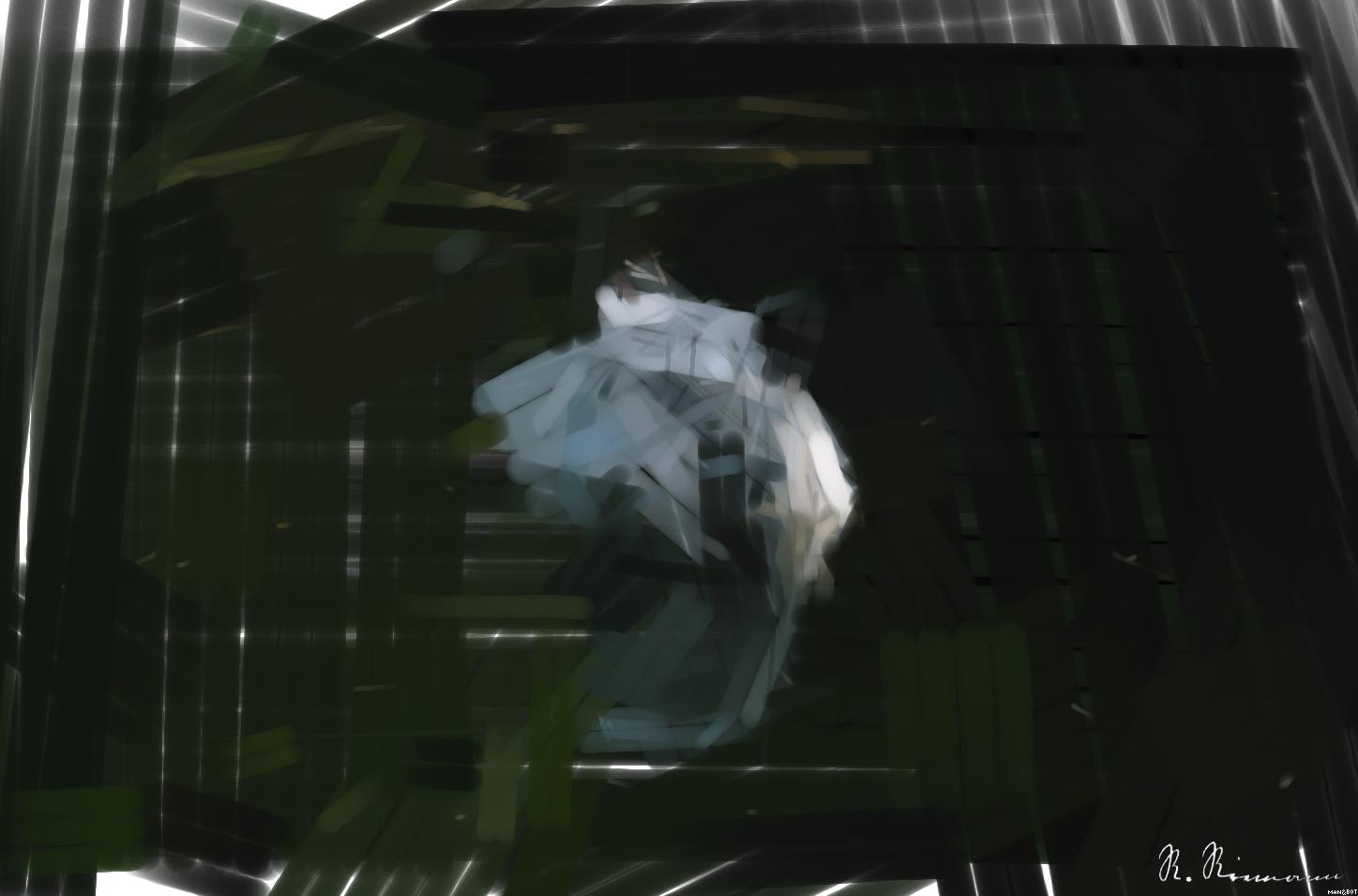Drawn by bot 3s4bJKJHwEWN6NemDP7wP4; art-primitive-paintbrush-ii; a white tiger swimming in a body of water AI Art