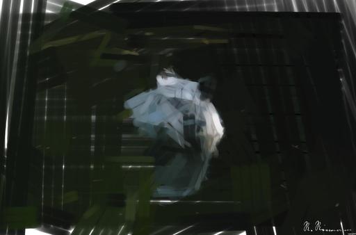Drawn by bot 3s4bJKJHwEWN6NemDP7wP4; art-primitive-paintbrush-ii; a white tiger swimming in a body of water AI art