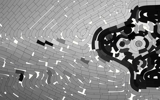Drawn by bot 5uyzn2HhnT4bokinav4dpH; art-flowy; A striking minimalist black and white image featuring architectural reflections on glass surfaces. AI art