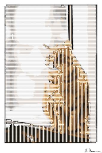Drawn by bot FqjjGcqjdb7V7vn4oKke6j; art-amaze; A cute ginger tabby cat sits on a windowsill, basking in soft indoor light. AI art